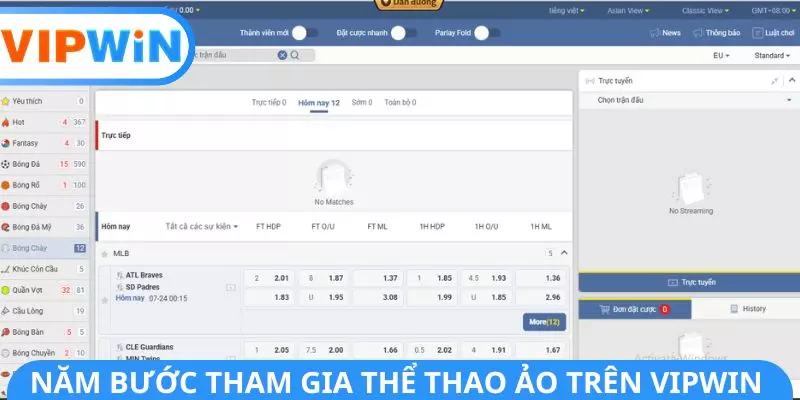 Năm bước tham gia thể thao ảo trên VIPWIN Năm bước tham gia thể thao ảo trên VIPWIN
